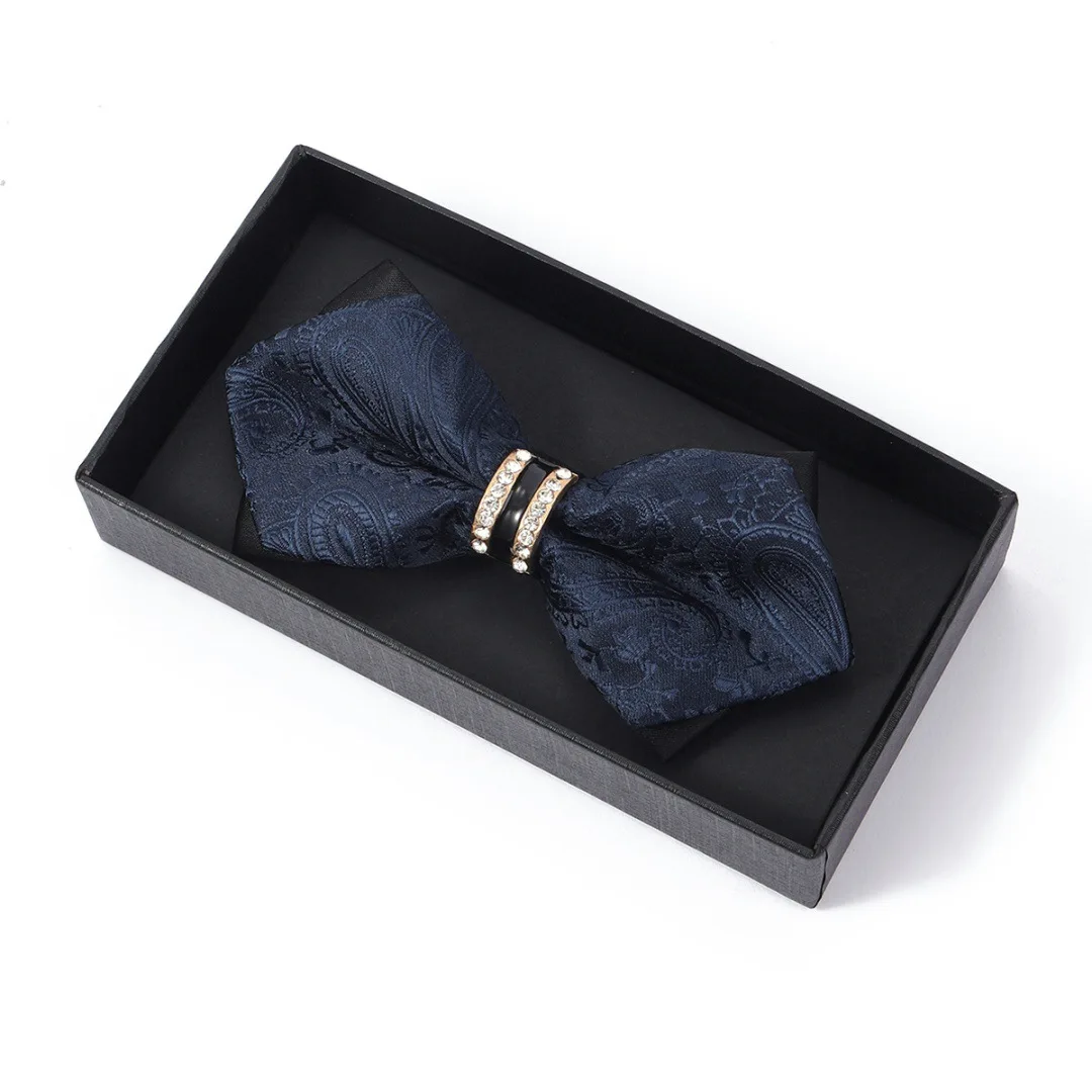 

Exquisite Rhinestone Men's Bow Tie Men's Pointed Bow Tie Formal Wedding Double Layered Groom's Collar Wedding Accessories