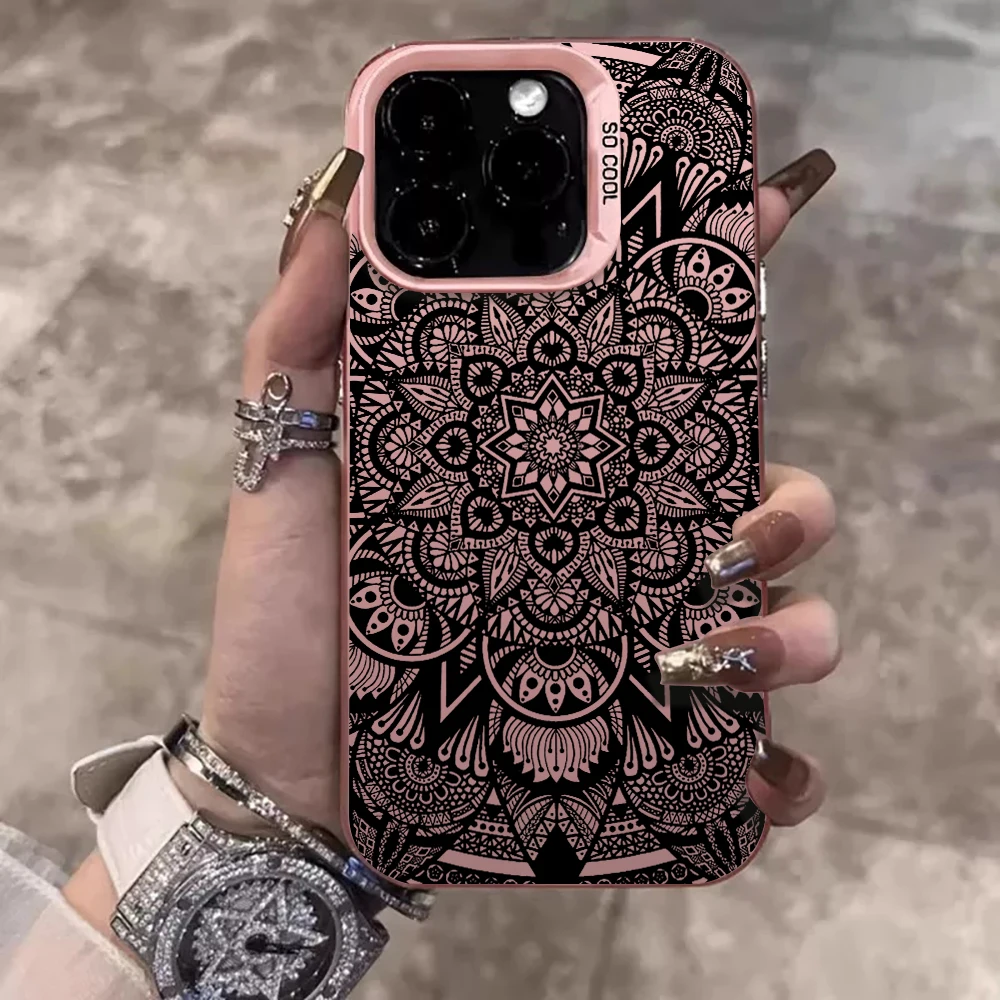 Retro-Ethno-Blumen-Hülle für iPhone 15 16 Pro Max Hüllen iPhone 16 11 12 13 17 ProMax 14 15 16e Plus 8 XS Stoßfeste IMD-Hüllen – Detail 7