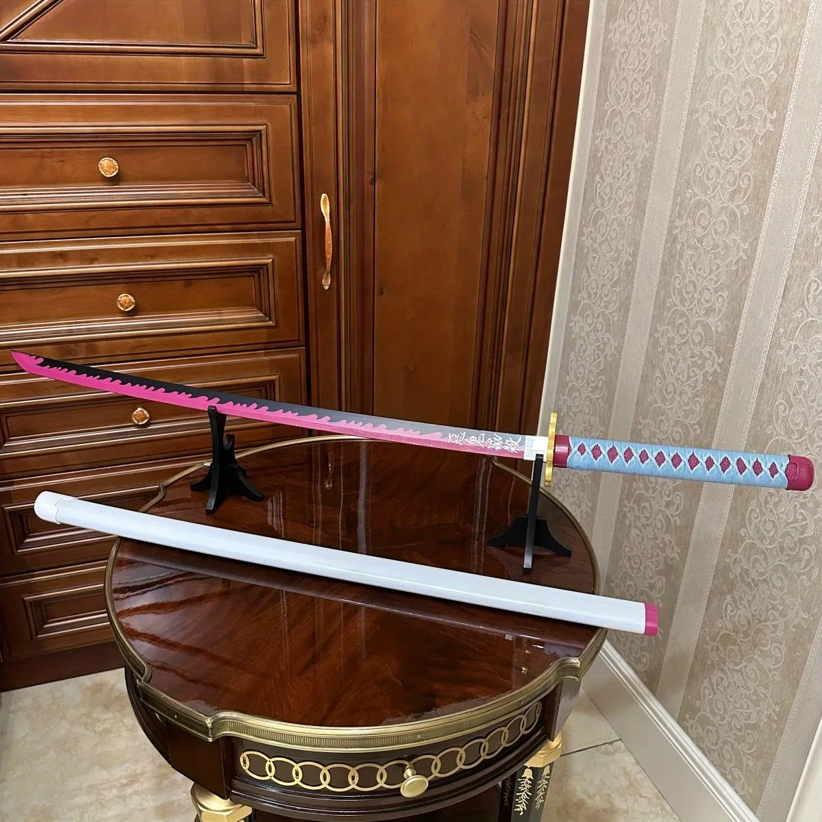 Épée Katana en bois de taille réelle, 39.3 pouces, 100cm, sabre de samouraï Original, couteau Ninja, accessoires de Cosplay, jouet, épée Katana Anime