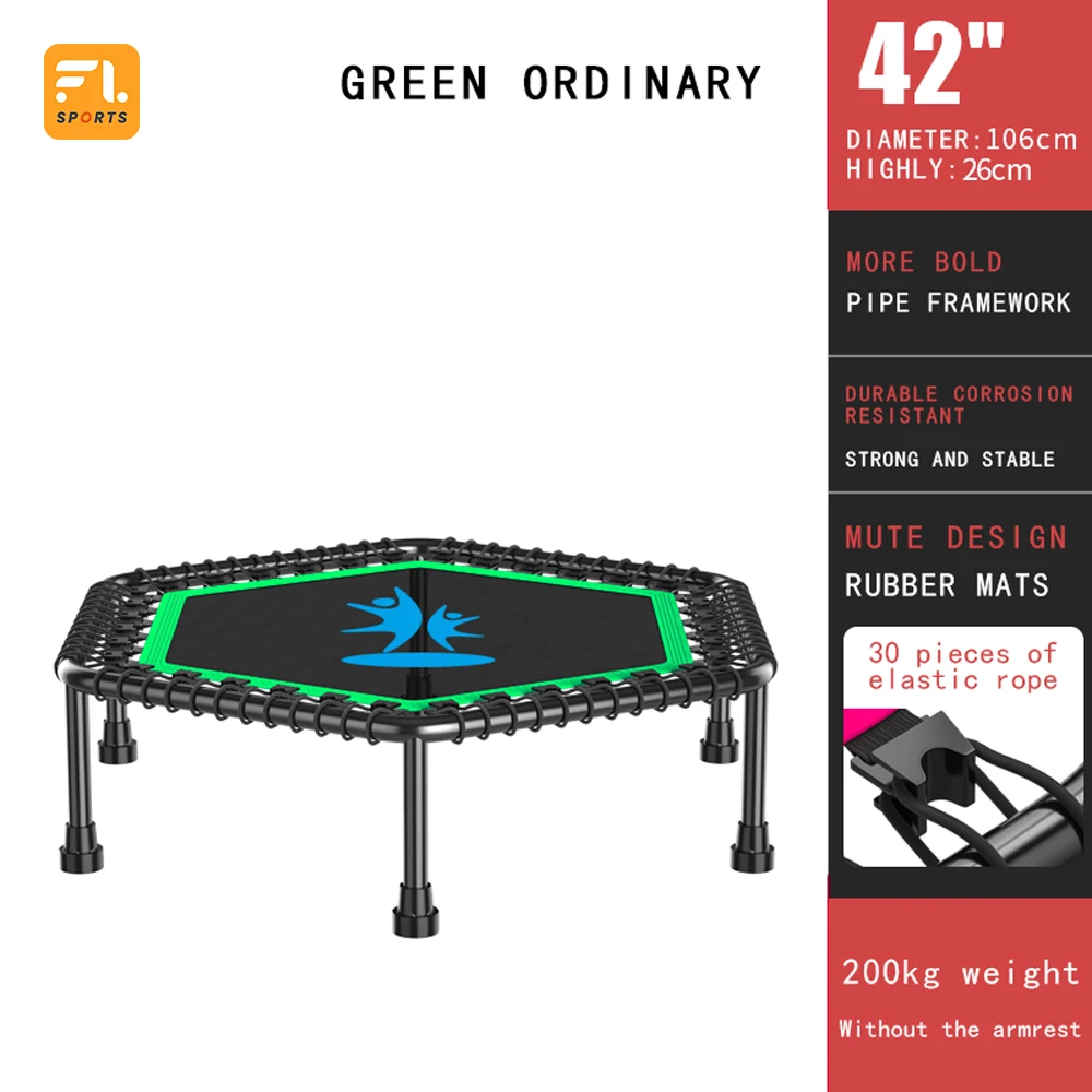 Esporte hexágono trampolim salto ajustável trampolim indoor ao ar livre fitness trampolim parque com primavera 2025