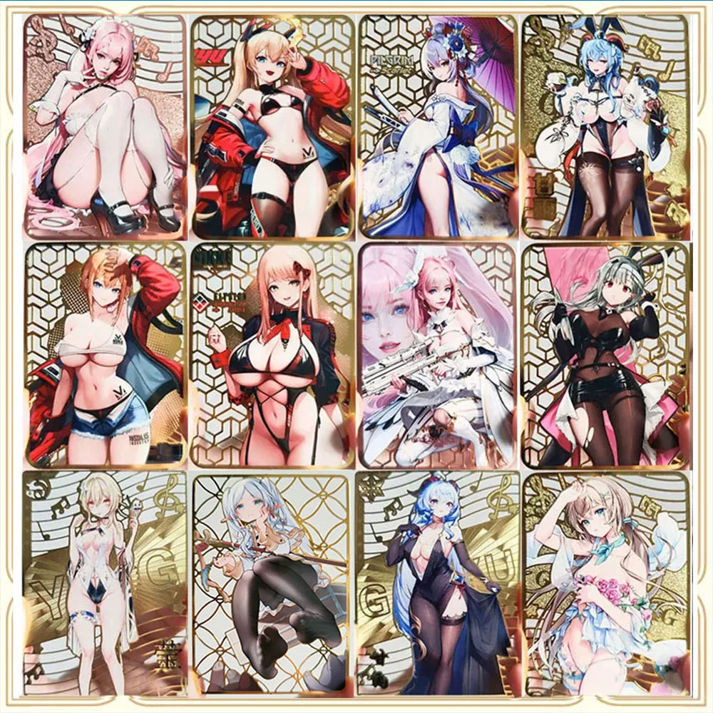 Anime Goddess Story DIY ACG Sexy Metal Card Boy Games Collectible Card Christmas Birthday Gift Kamisato Ayaka Frieren 12PC/Set