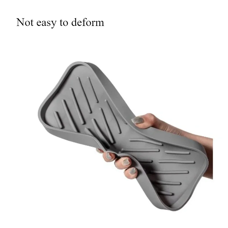Silicone Faucet Mat Kitchen Sink Tray Soap Dispenser Sponge Drain Pad Sink SplashDrying Mat Countertop Storage Tray SoapTray