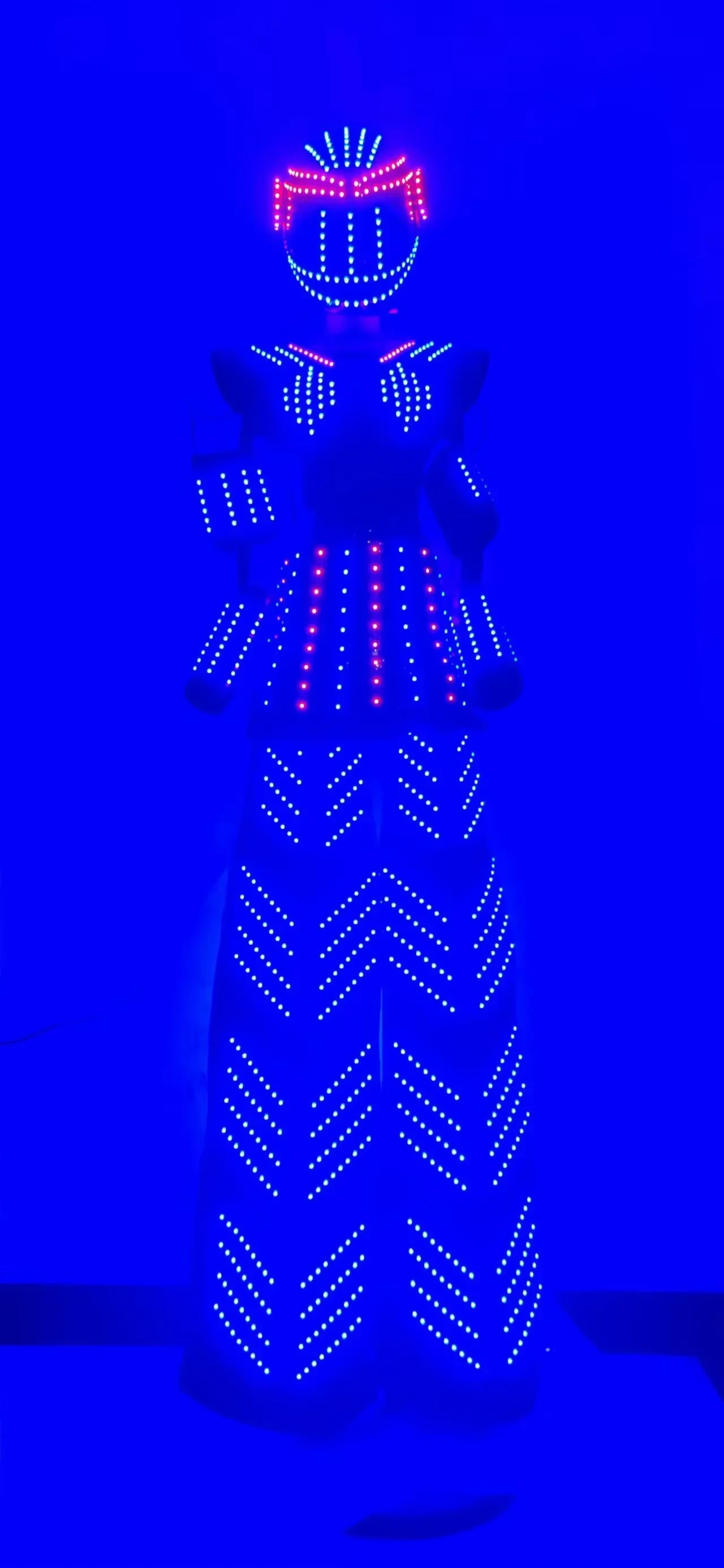 New Hot Stilts Walker Female LED ROBOT SUIT Women Light UP Stage Performance Club Wear Kroyman Dance Costume