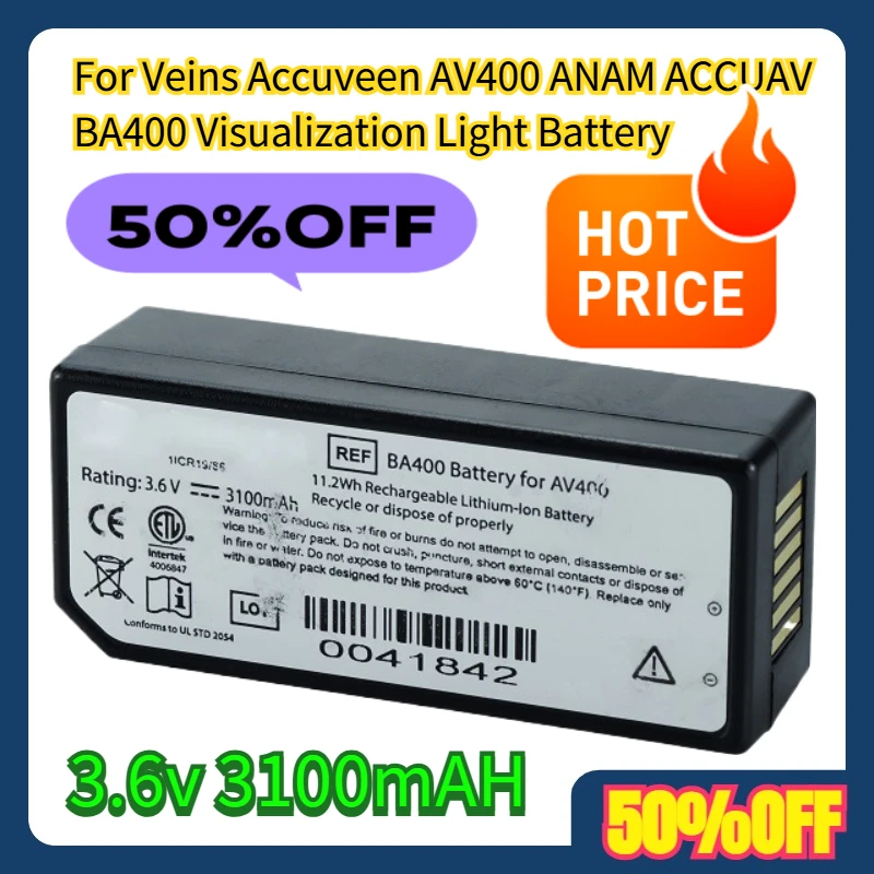 

For Veins Accuveen AV400 ANAM ACCUAV BA400 Visualization Light Battery 3.6v 3100mAH