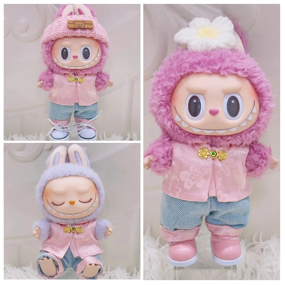 Puppenkleidungssets für Labubu V1 V2 V3, süßer Overall 2025, Weihnachtsfeier, Halloween, Herbst, Winter, Sammlung, Geburtstagsgeschenk