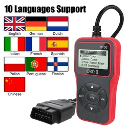 V100 Universal Digital Display OBD2 Code Reader OBD 2 Scanner 16 Pin Car Diagnostic Tools