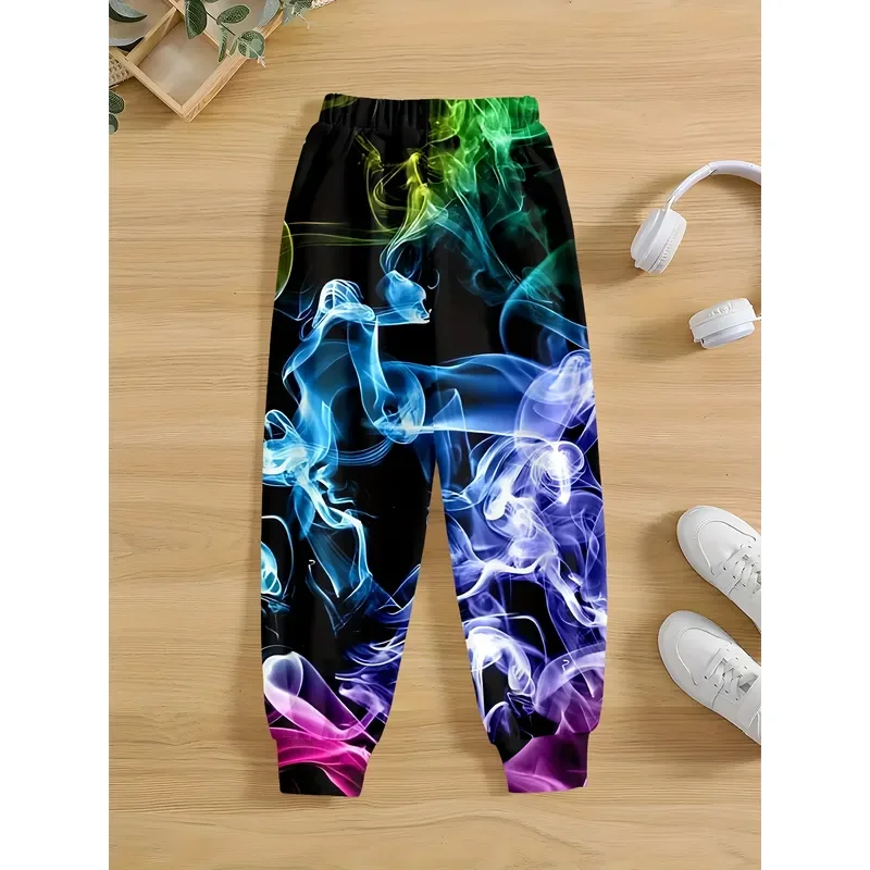 2026 Fashion 3D Printed Boys Trousers Colorful Visual Effects Pattern Kids Casual Pants Sports Sweatpants Handsome Children