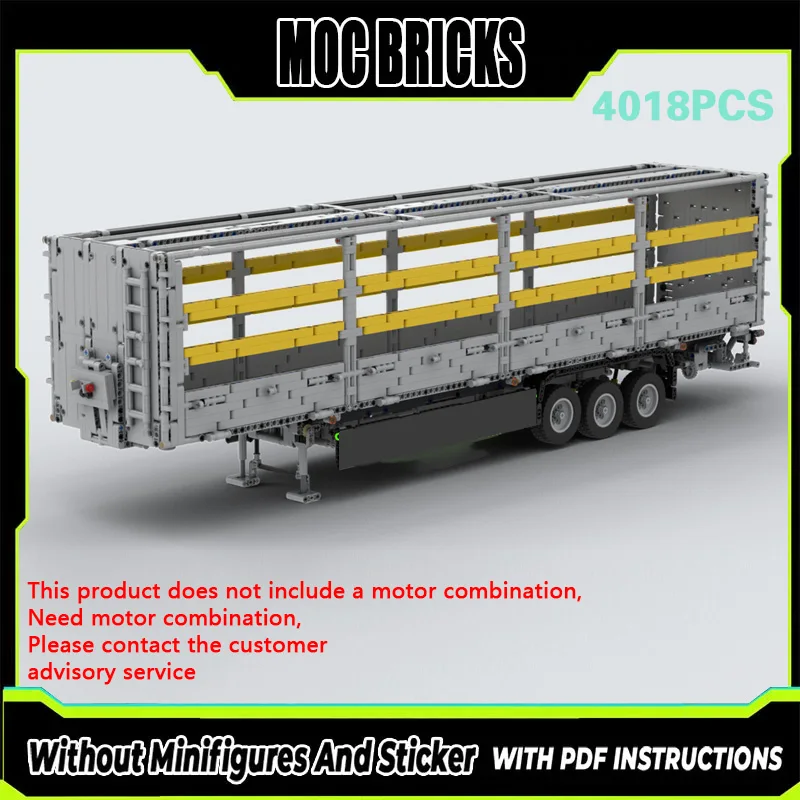 

City Car Model MOC Building Bricks Heavy Trailer With Struts Modular Technology Gifts Holiday Assemble Children Toys Suit