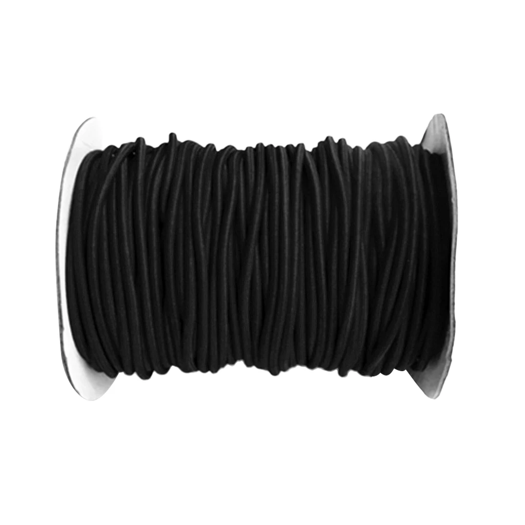 4mm Black Elastic Bungee Shock Cord Boat Tarpaulin Luggage Tie Down Marine Rope