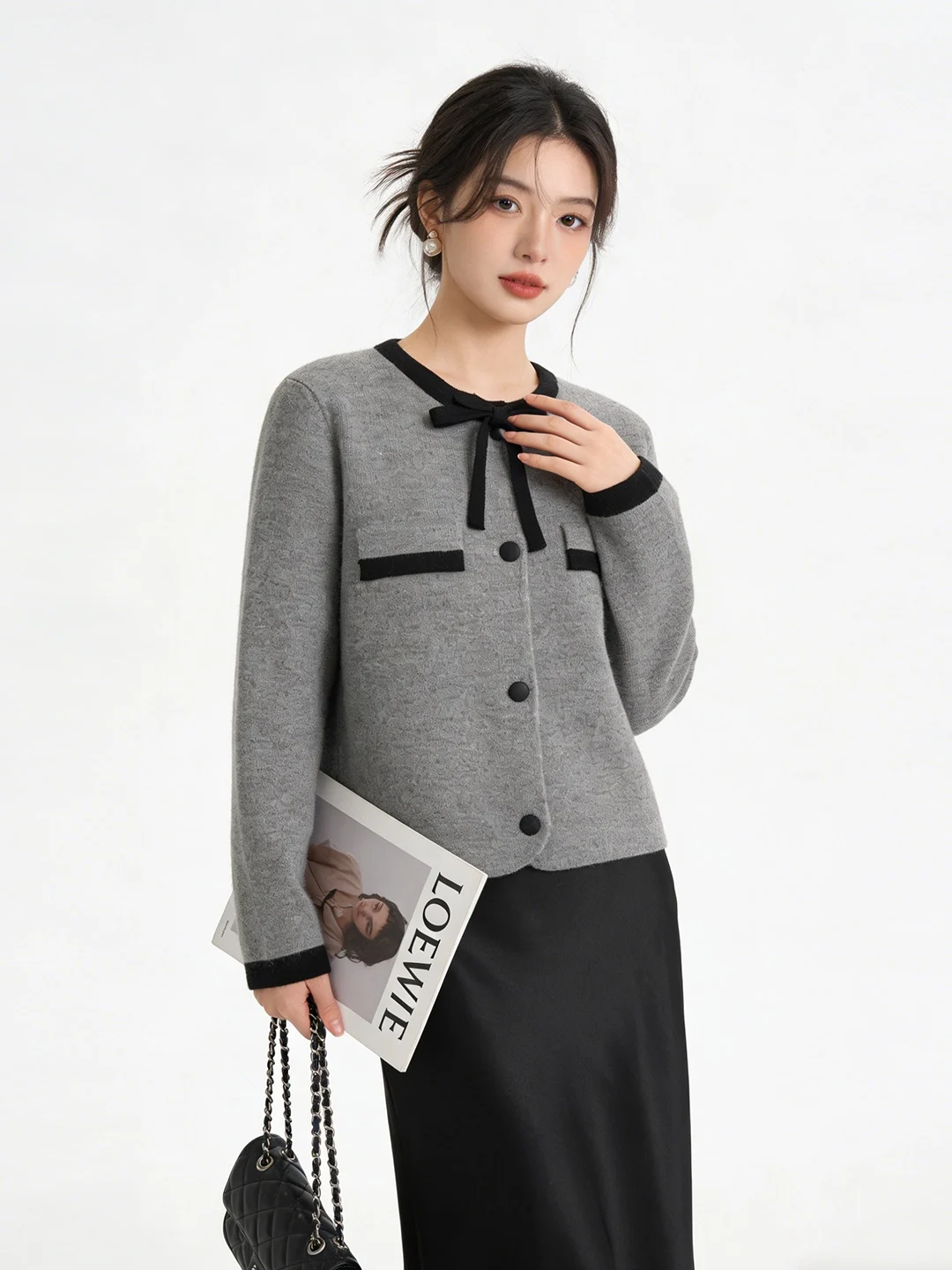 

Корейское вязаное пальто с поясом и бантом, женское, мягкое и удобное, весенняя модная верхняя одежда