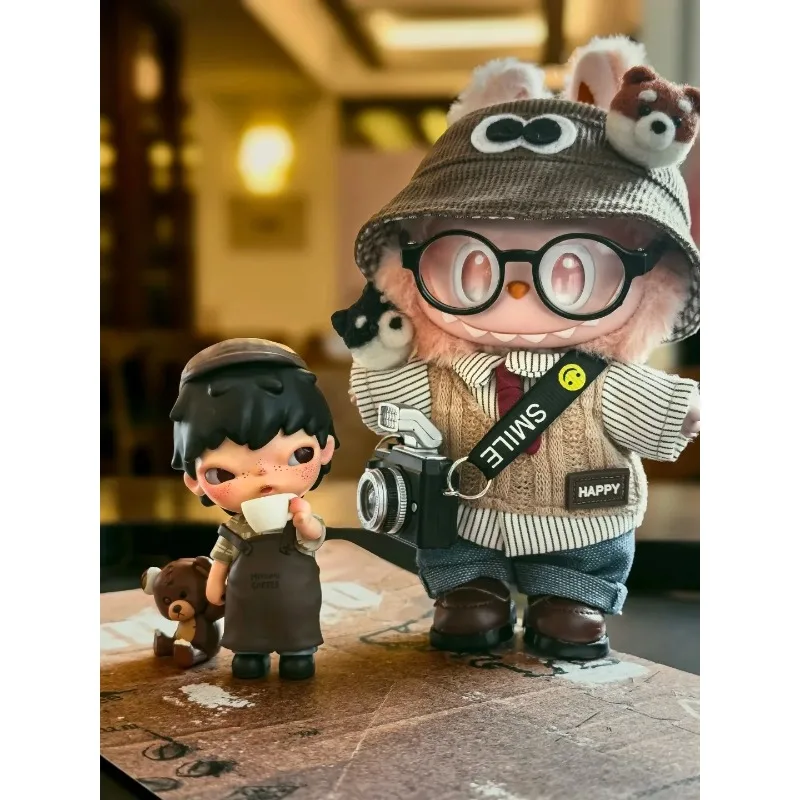 POPMART Original Genuine Hirono Series Coffee Figurine dan Tas Perjalanan Peripheral Blind Box Toys Hadiah Ulang Tahun atau Natal yang Istimewa