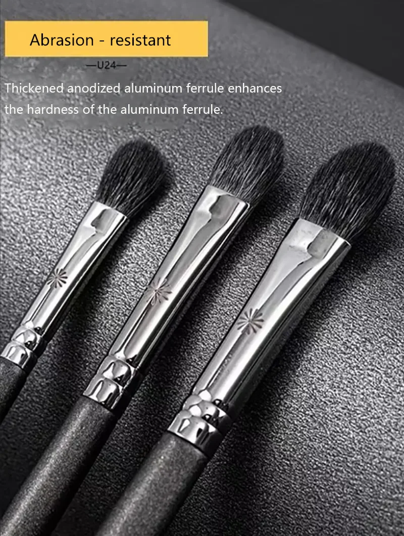 1 مجموعة شعر الماعز الأساسية عينيه ماكياج فرش صغيرة مزج العين الظل قاعدة كبير الأنف يشكلون فرشاة شعر الحيوان 205a 206a 207a