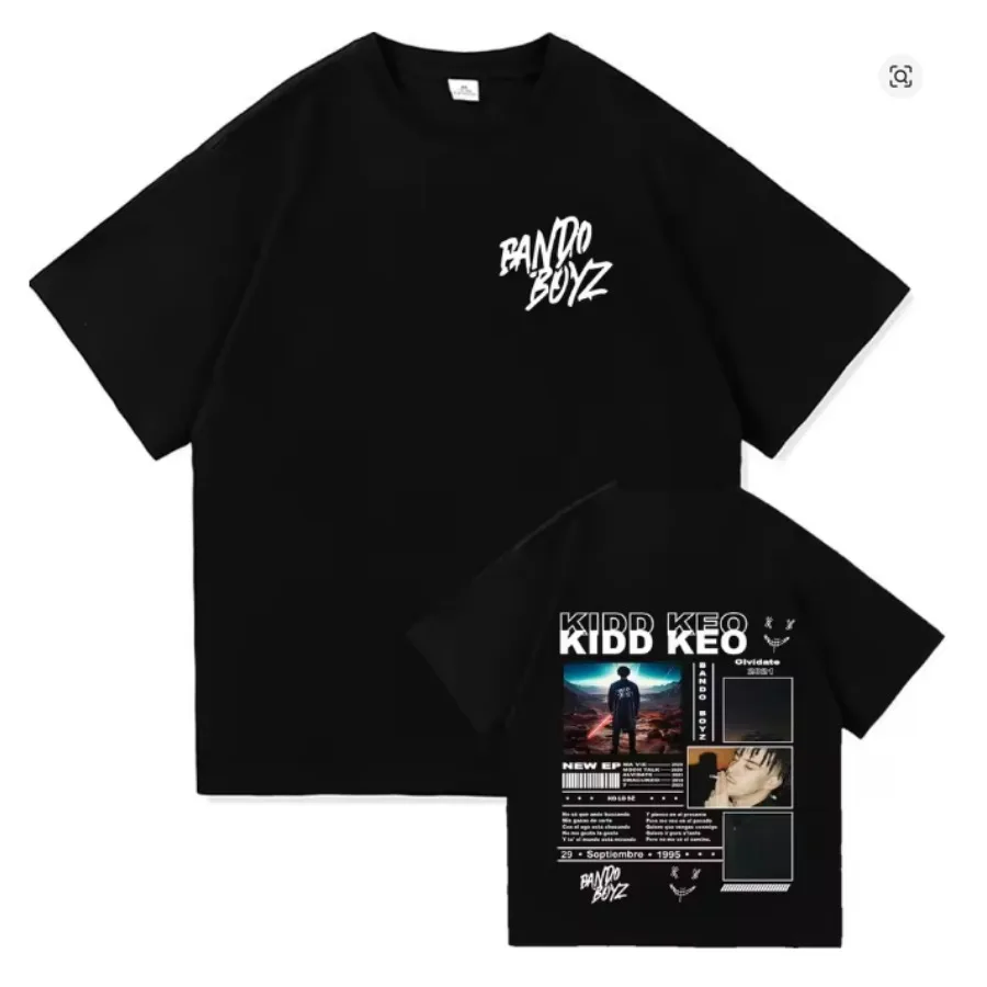 Rapper Kidd Keo Bando Boyz Album Tour Oversized T Shirt Men Women Fashion Hip Hop Short Sleeve Cotton T-shirt Graphics Tees