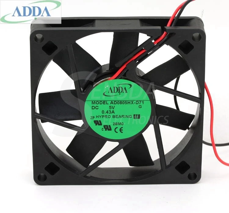 Onduleur de serveur 5V DC, pour ADDA AD0805HX-D71 8CM 8015 80mm 8cm, boîtier d'ordinateur, cpu silencieux, ventilateurs de refroidissement silencieux