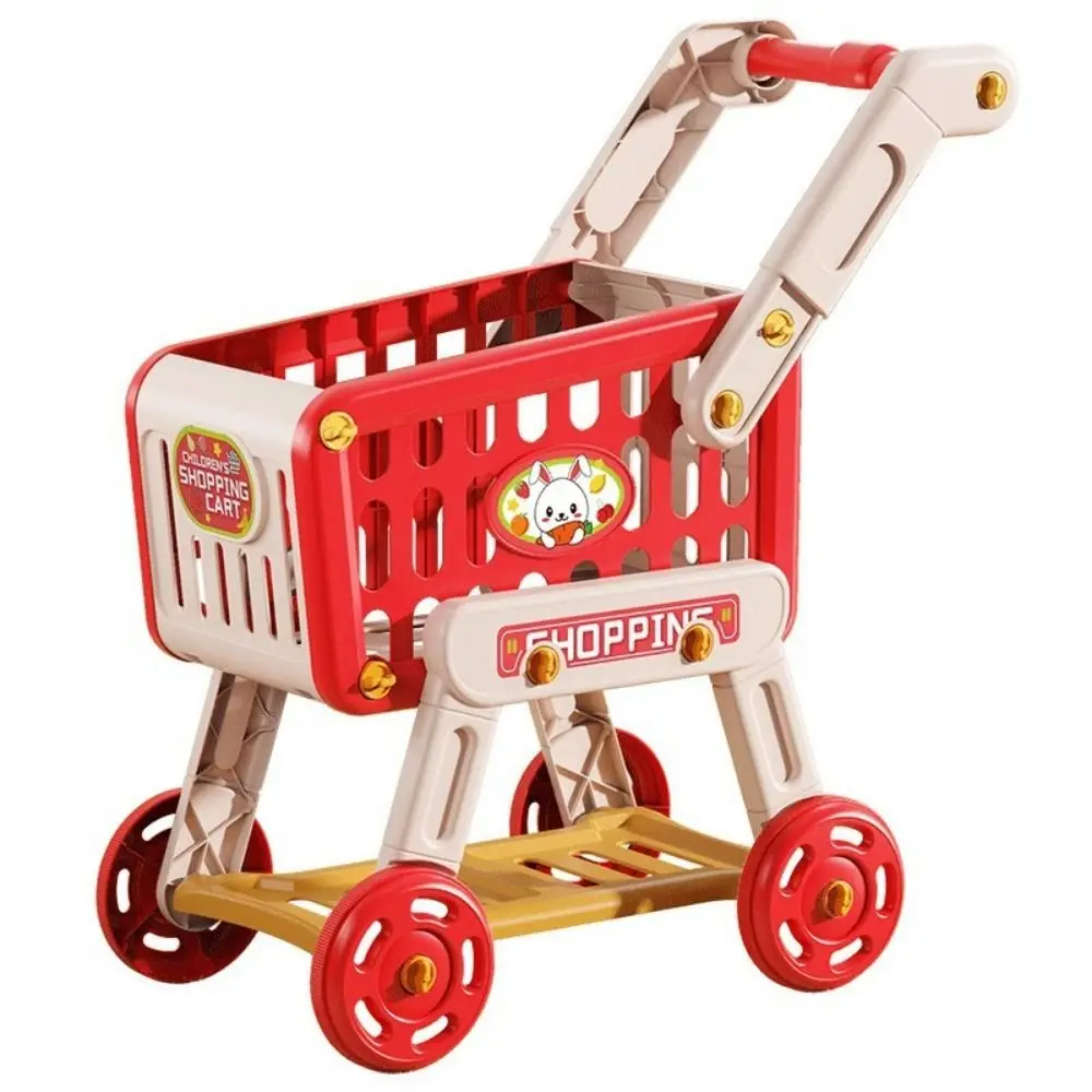 Multicolor Shopping Cart Set 20PCS/Set 1 Trolley Pretend Shopping Playset Storage Container Simulation Supermarket Trolley