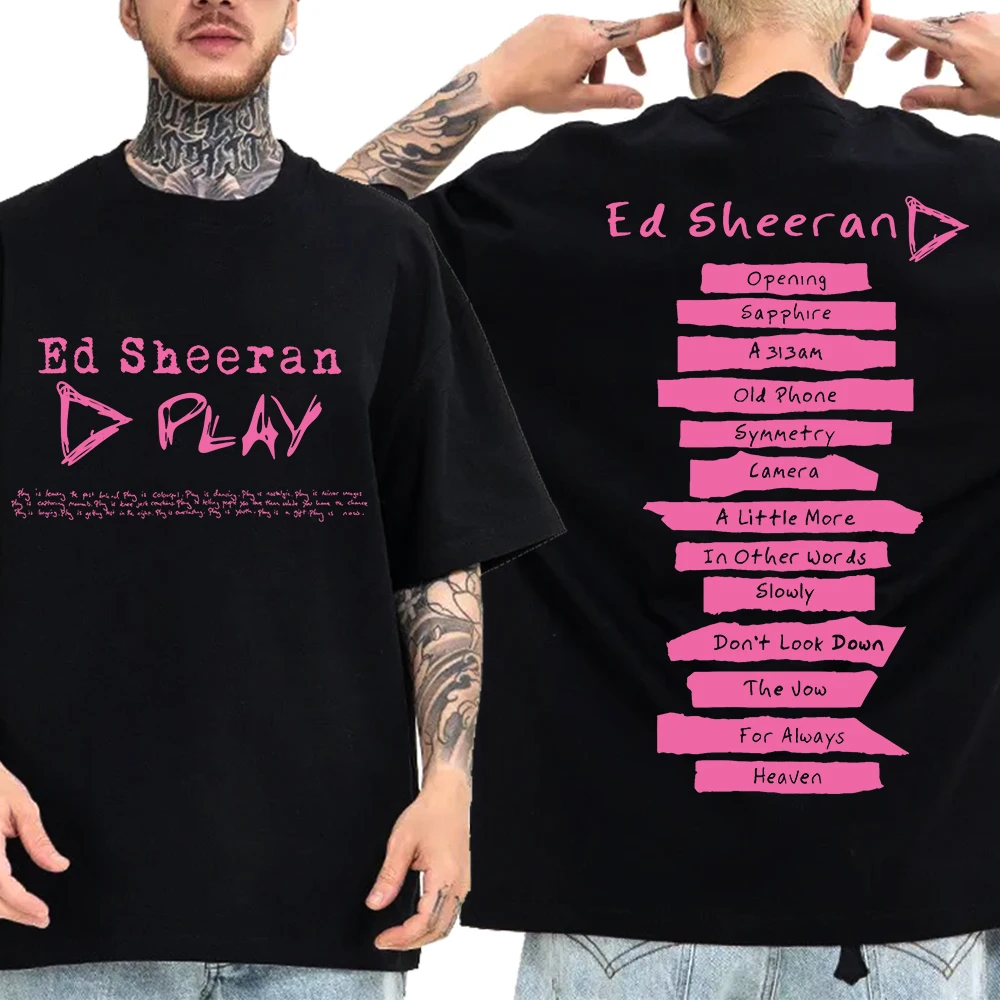 Ed sheeran tour 2025 camiseta feminina masculina ed sheeran jogar álbum música impressão tshirts em torno do pescoço camiseta