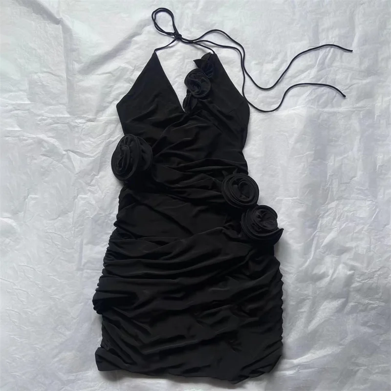 Vestido Mini Floral 3D Verano 2025 Ajustado - close-up view