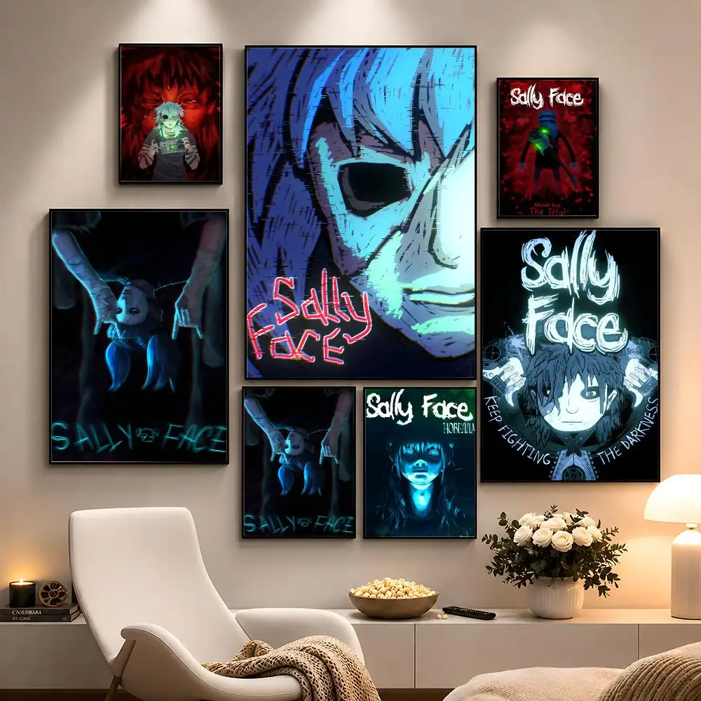 Game Sally Face Sal Fisher Indie Poster Peel And Stick Wall Art PP Waterproof HD Bedroom Living Room Home Decor Gift