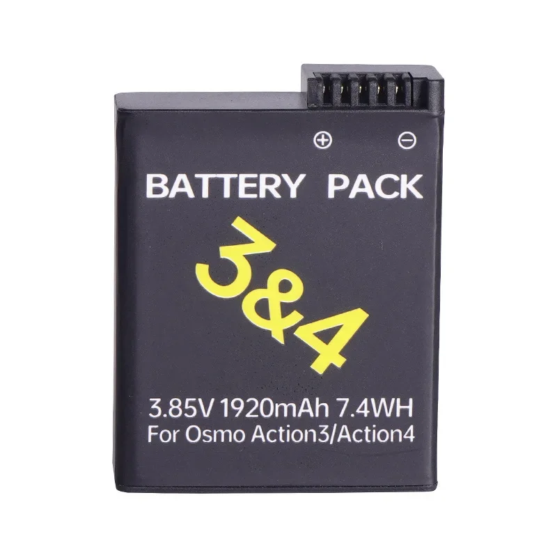 1920mAh 3.85V Suitable for DJI Action 3/4 Battery Long Endurance Low Temperature Resistance Fast Charging Sports Camera Battery