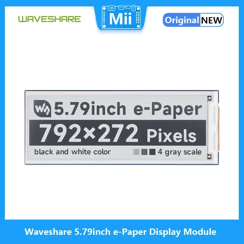 Waveshare 5,79-calowy moduł wyświetlacza e-papierowego, wyświetlacz E-ink, 792x272, czarno-biały, interfejs SPI dla serii Raspberry Pi/Jetson