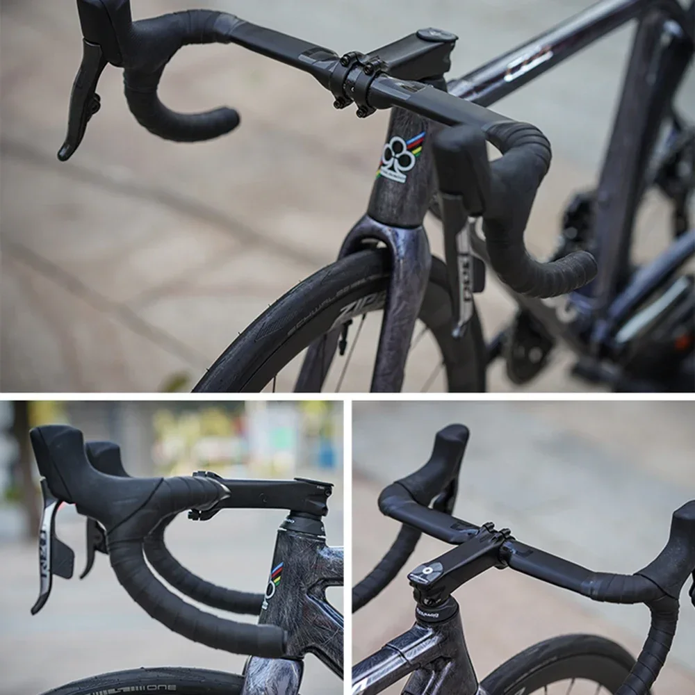 Bike AERO ROAD BAR THE ONE AERO 5 ° Flare T1000 Road Handlebar Black Matt Fully Internal Routing Road Bicycle Gravel HandleBar