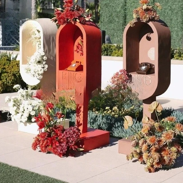 Wedding Phone Booth Stand Audio Guestbook Message Phone Booth Party Reception Phone Decoration Background