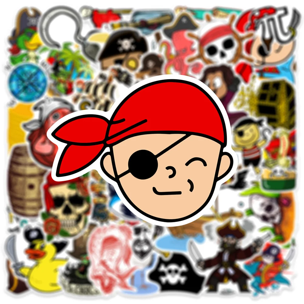 10/30/50pcs Pirate Skull Stickers Captain Buccaneer Decals Vintage DIY Notebook Luggage Laptop Waterproof Cool Graffiti Decals