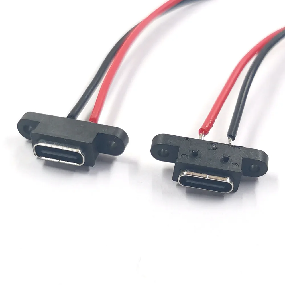 1-10ชิ้น USB Type C ขั้วต่อกันน้ำเชื่อมสายปลั๊กตัวเมียกระแสสูงชาร์จเร็ว Type-C เชื่อมต่ออินเตอร์เฟซพอร์ต