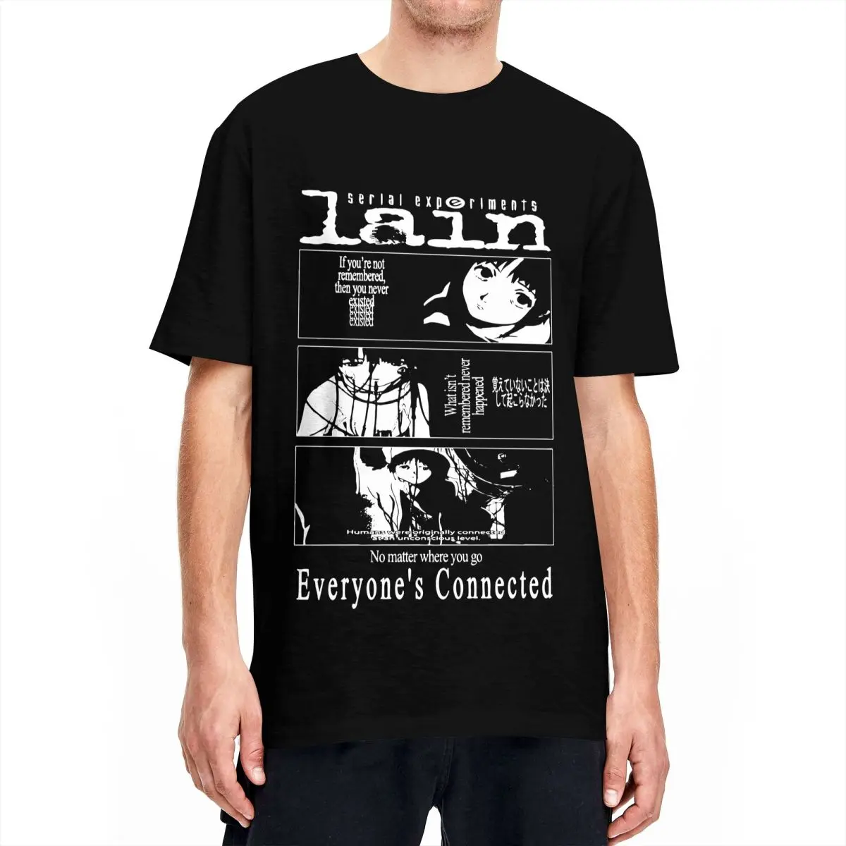 Serial Experiments Lain Classic T-Shirt for Men Women Vintage 100% Cotton Tee Shirt Short Sleeve T Shirts 4XL 5XL Clothing