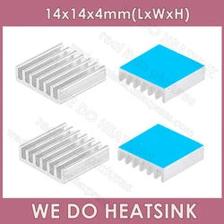 WE DO HEATSINK 14x14x4mm Without or With Thermal Pad Silver Tone Self Adhesive Thermal Tape Applied Aluminum Heatsink Electronic