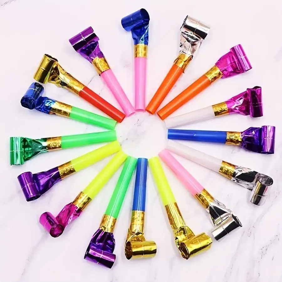 1/5/10/20/50/100pcs Party Blowers, Colorful Birthday Noisemakers, Funny Birthday Blow Horns Squawkers, Party Whistles New Year P
