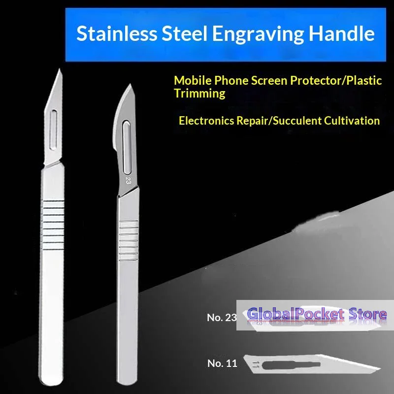 Industrial Carbon Steel Scalpel Blades Handle Scalpel For Biology Anatomy Practicing DIY Cutting Tool PCB Repair Sculpting