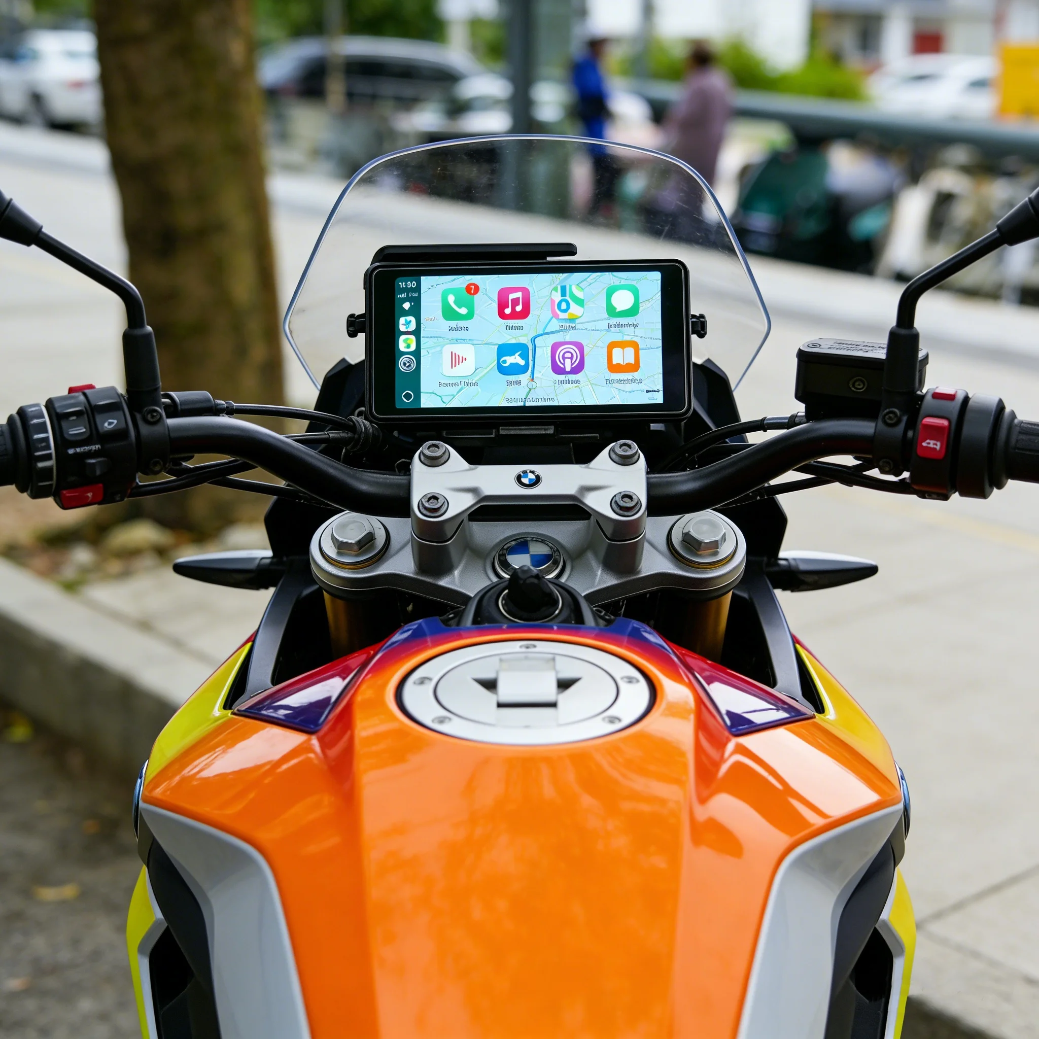 New motorcycle Carplay GPS navigation screen 6.25 inch waterproof IP68 driving recorder, WiFi Full set [Carplay + TPMS + RC]