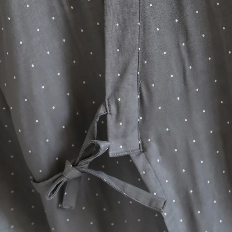 طقم بيجامات كيمونو رجالي لربيع وصيف من القطن الرقيق فضفاض مناسب بنصف كم طقم ملابس نوم مقاس كبير