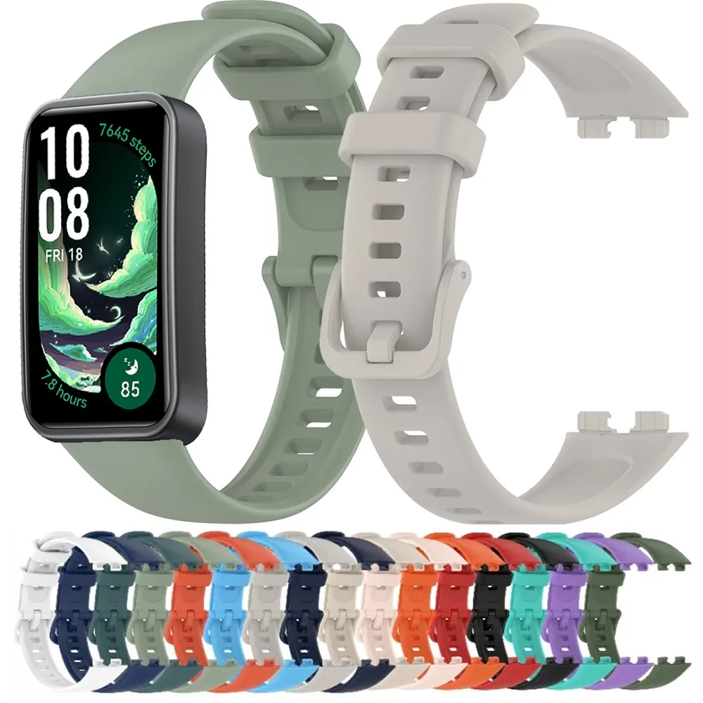 Silikonarmband für Huawei Band 10/9/8 Smartwatch Komfortabler Ersatzriemen Correa Zubehör für Huawei Band 10 9 8