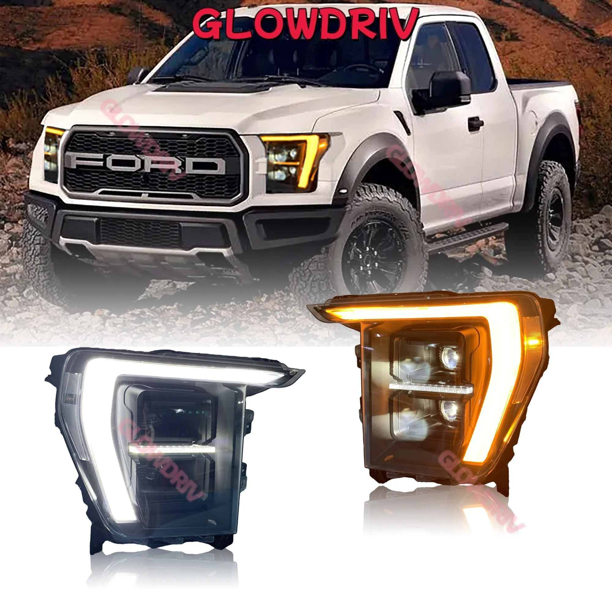 

Светодиодная фара для Ford F150 F-150 2021-2023, комплект для модернизации OEM-фары с функцией DRL