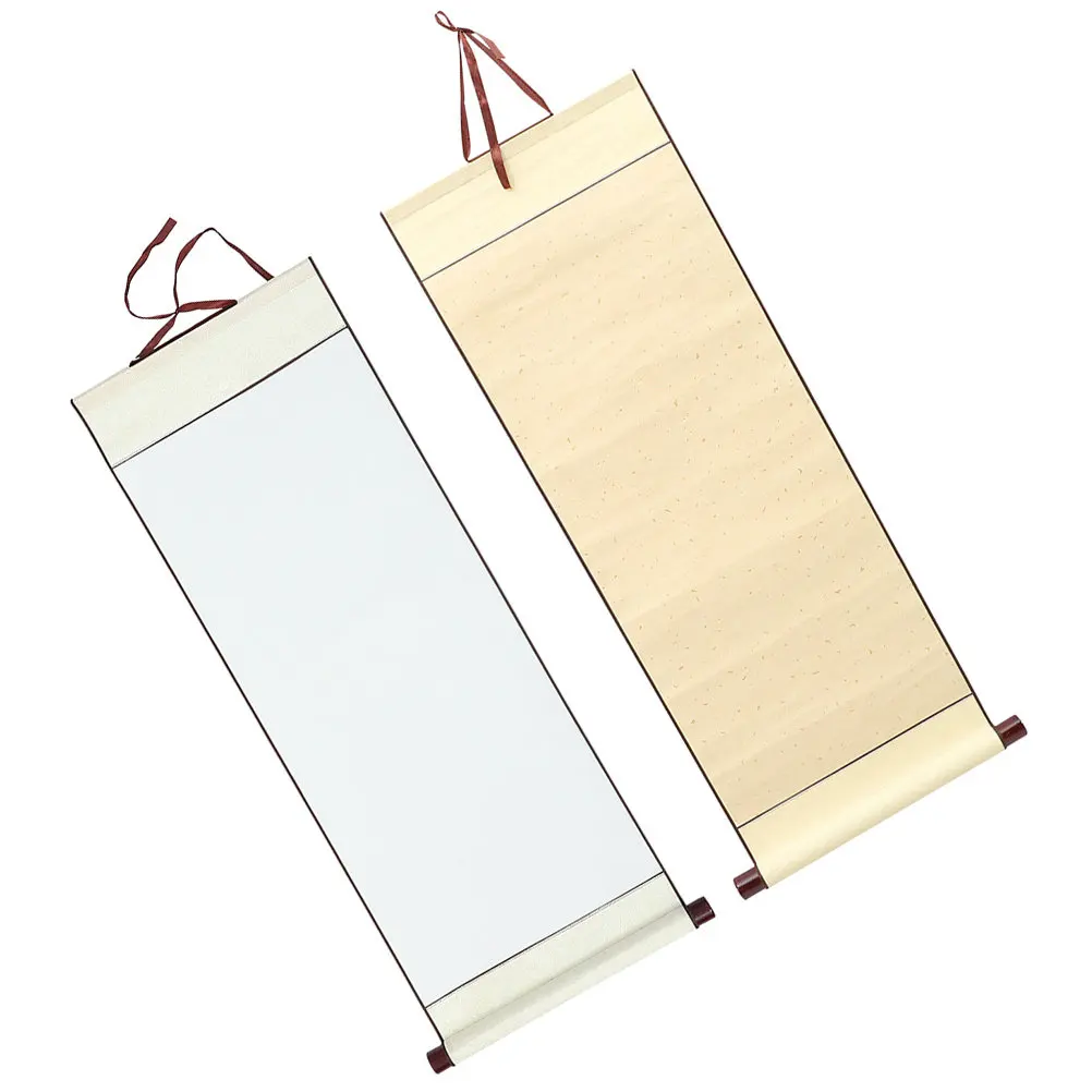 2Pcs Premium Xuan Paper Blank Scroll for Chinese Calligraphy Painting Ink Absorption Control Retro Wall Art Decoration