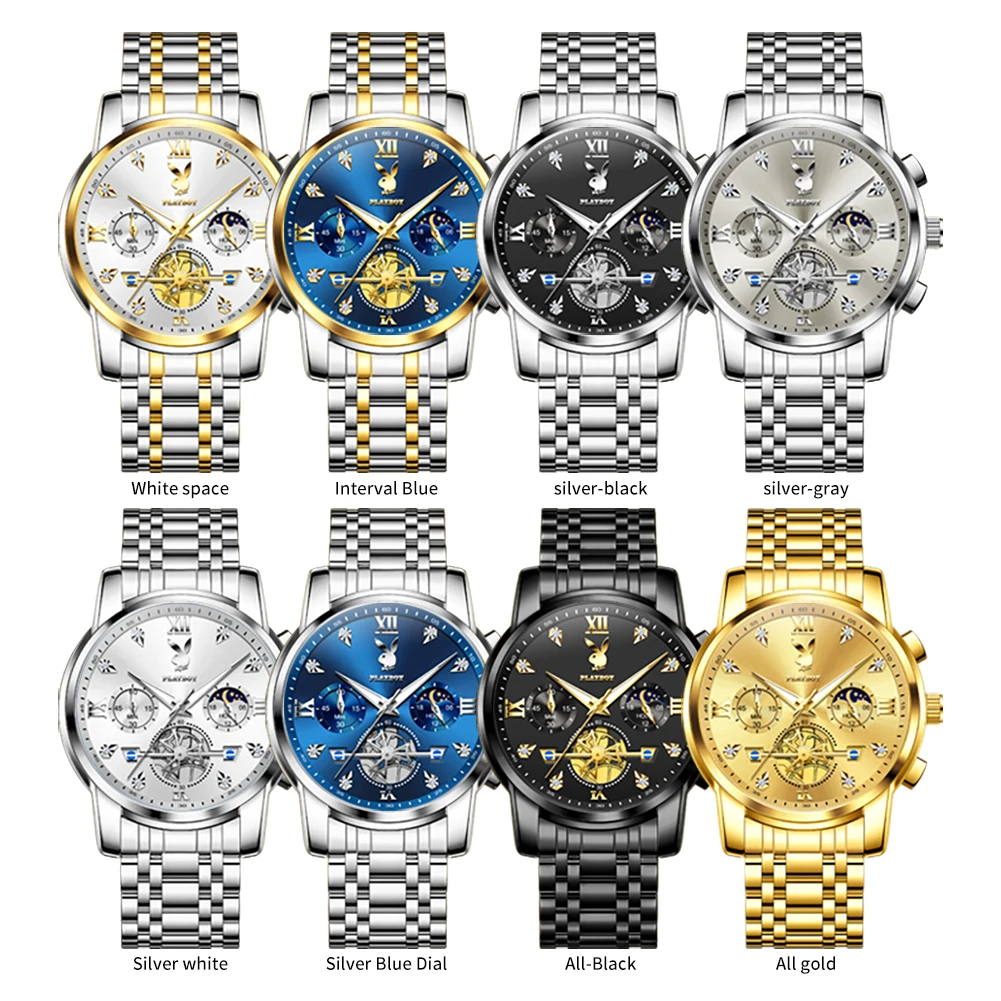 Men's Authentic Multifunctional Quartz Watch by Playboy
