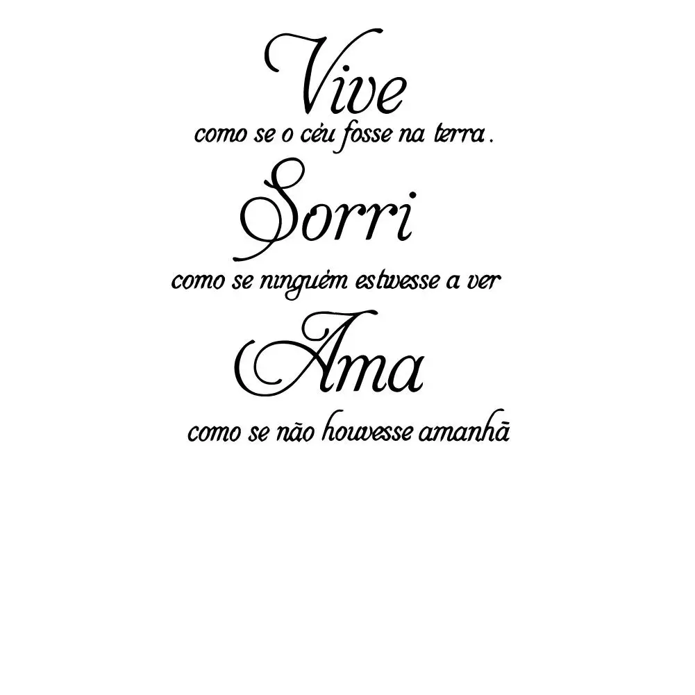 Portuguese Vinyl Wall Decal Home Decor Vive Como Se O Ceu Fosse Na Terra Wall Stickers For Portuguese Family Vinyl Art