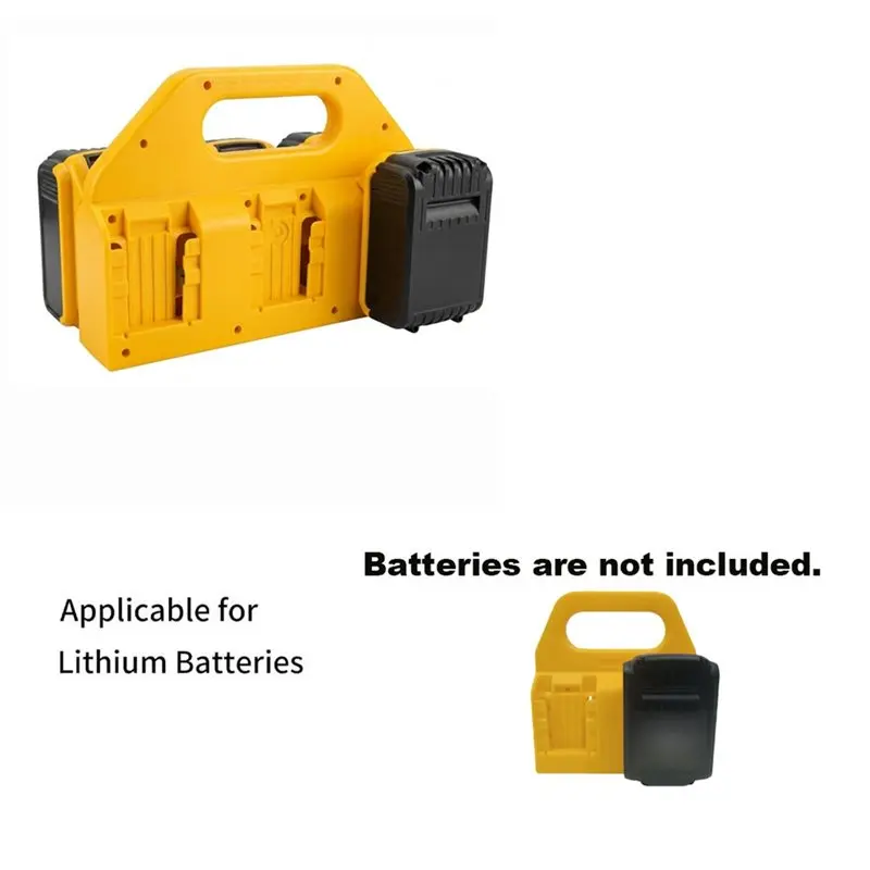 B04B-Battery Storage Rack 6-Slot Storage Box With Handle For Easy Transport For Dewalt 18V 14.4V & 20V Lithium Batteries