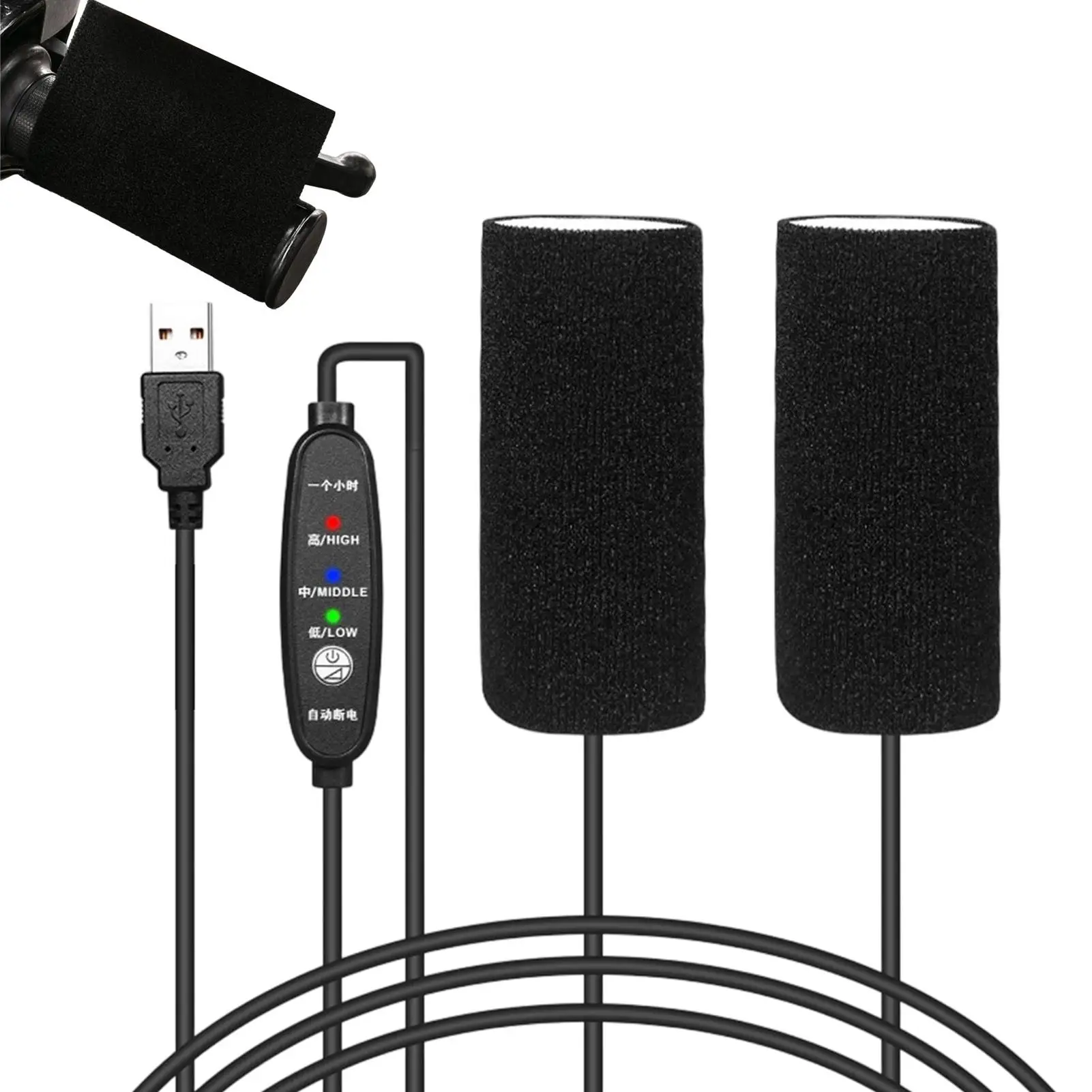 

Чехлы на ручки мотоцикла, 3-температурная пленка 5 В, нескользящие теплые нагревательные ручки для мужчин и женщин, шоссе, ежедневные туристические велосипедные прогулки на открытом воздухе