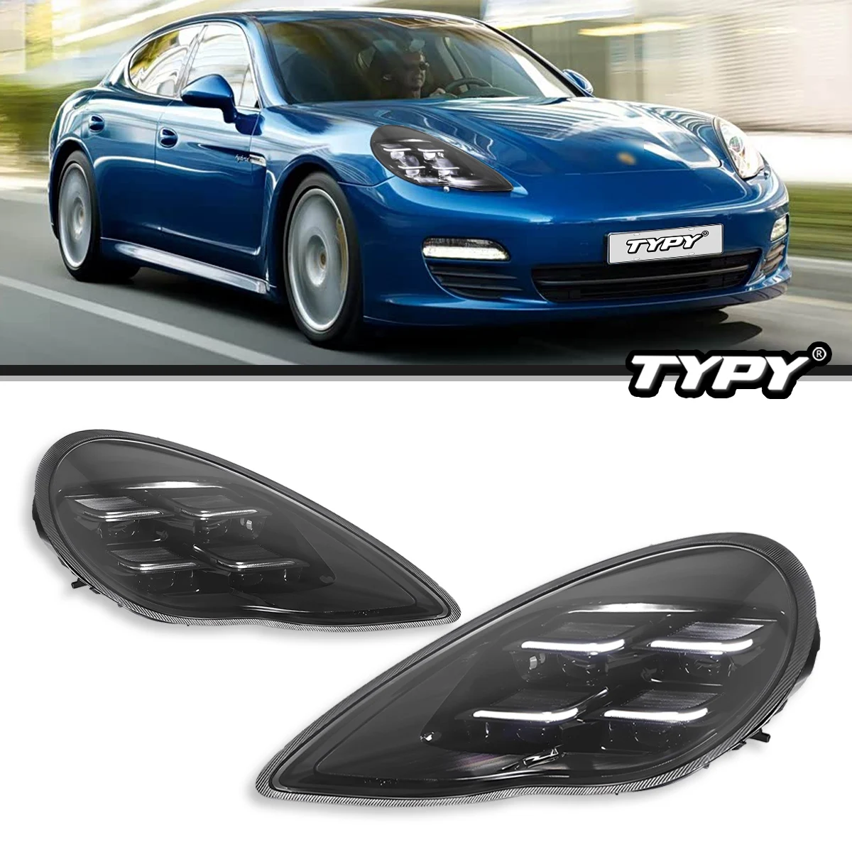 

TYPY New LED Headlight For Porsche Panamera 970.1 2010-2013 Head Lamp Upgrade to 2024 LED Laser Matrix Head Lamps Style