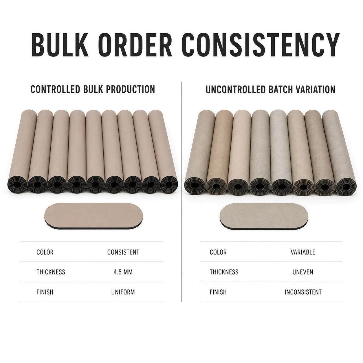 PU Nature Rubber Eco Friendly Yoga Mat 72x27 Inch Capsule Shape Rounded Ends Anti-Skid Moisture Absorbing Pilates Fitness Mat
