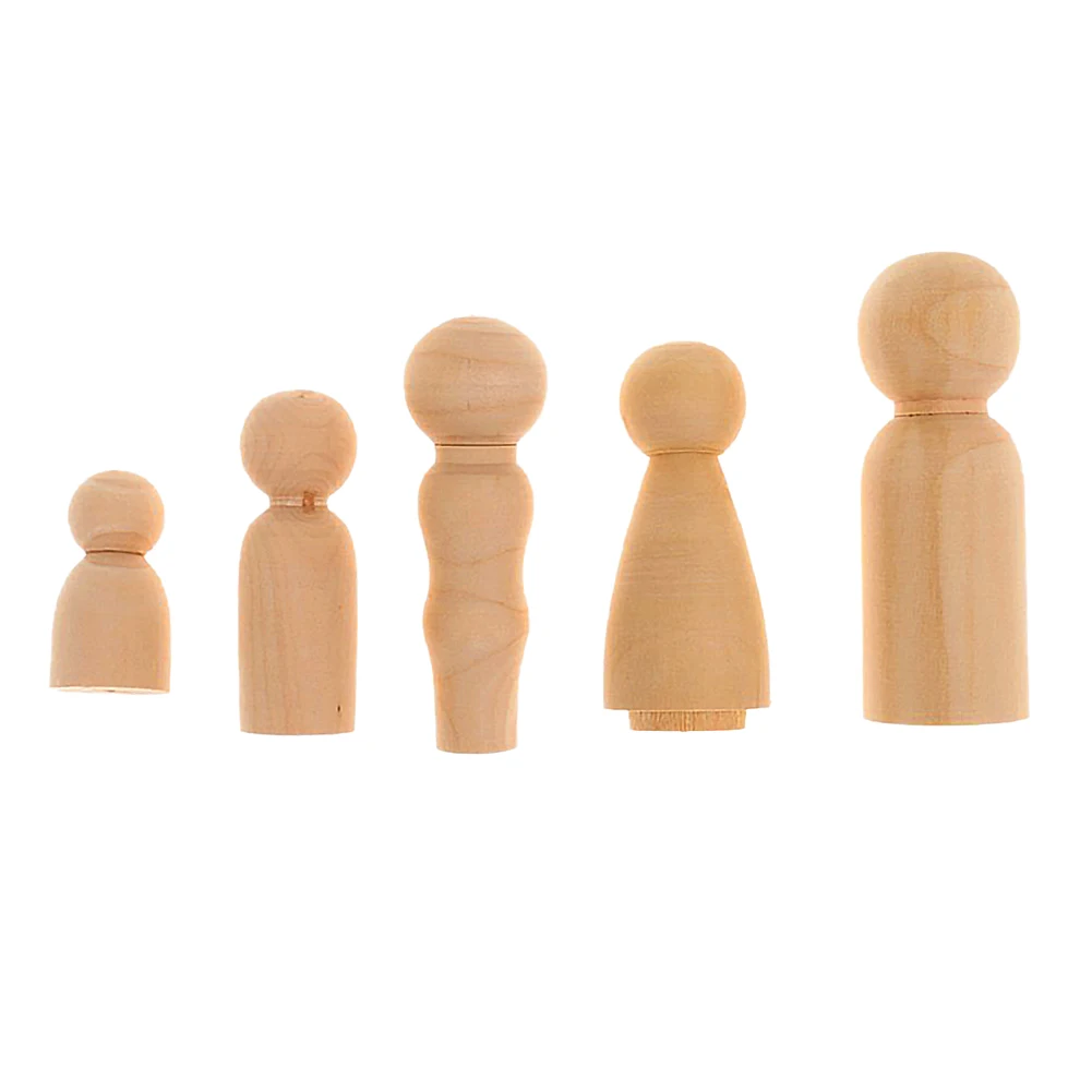 

5pcs Wooden Family Peg Dolls Crafts DIY Wedding Party Cake Decoration Craft