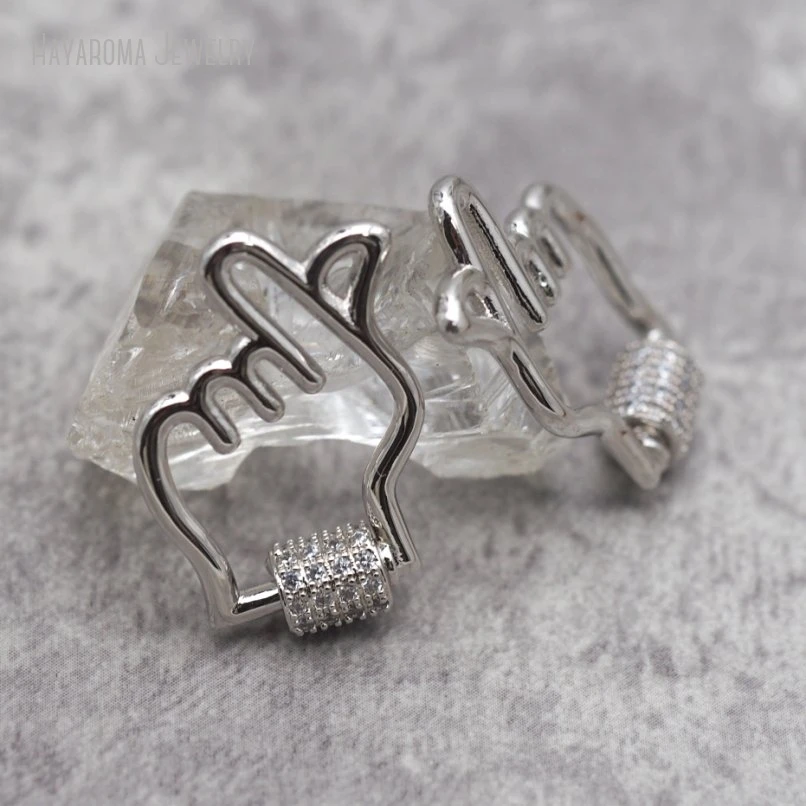 

5Pcs Copper Islam Silver Color Wholesale Invisible Setting & Hooks Screw Accessory Clasps