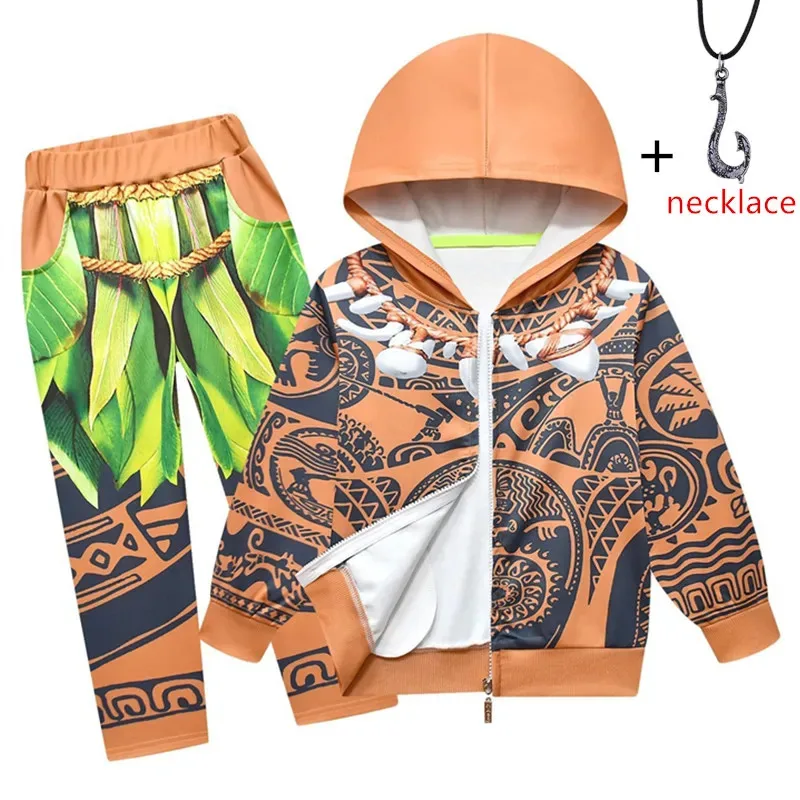 

Boys Costume Outfits Set Maui Tattoo Cosplay Halloween Dress Up Long Sleeve Clothes Hoodies Sweatshirts Child SleepWear