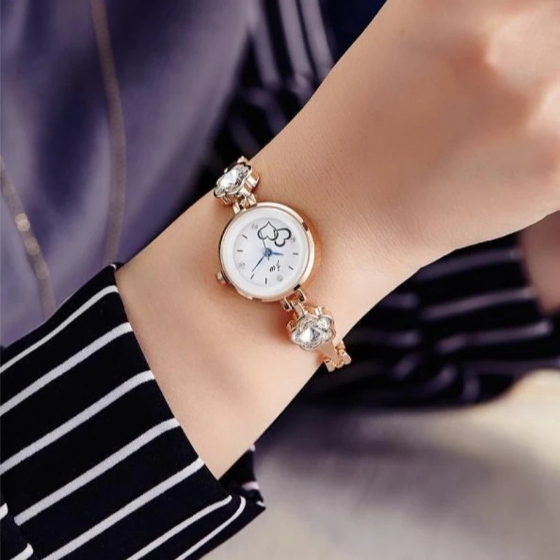 

Элегантные роскошные женские часы из сплава с кристаллами, повседневные светящиеся кварцевые наручные часы с датой, Relogio Feminino