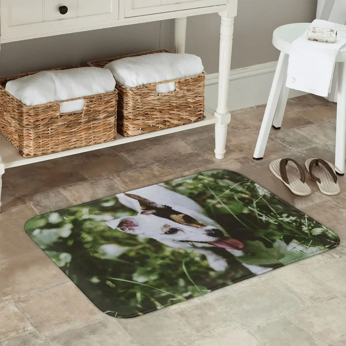 

Коврик для входной двери с изображением собаки породы Джек-Рассел-терьер, кухонный, напольный, противоскользящий, для балкона, подставка для ног