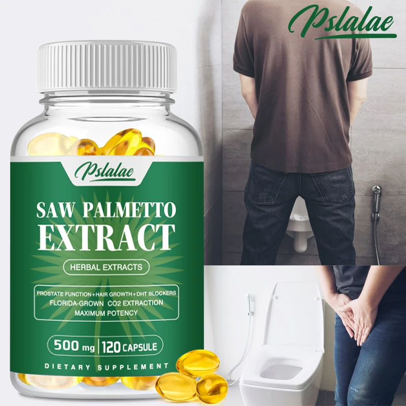 Saw Palmetto Supplement Help Promote Prostate Health Support Bladder & Less Urination&Prevents Hair Loss