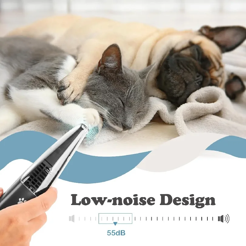 Pet Paw Trimmer for Dog Cat with Vacuum Suction Professional 2 Modes Cordless Electric Dog Grooming Clippers for Cats Paws Face view 2